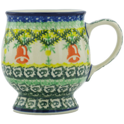 Polish Pottery Mug 8 oz Cheerful Bells UNIKAT