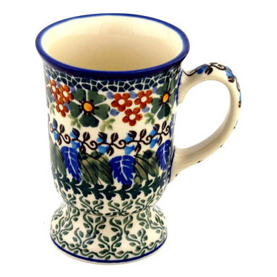 Polish Pottery Mug 8 oz Clover Trellis UNIKAT