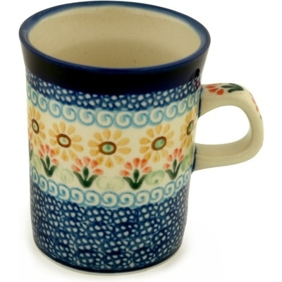 Polish Pottery Mug 8 oz Daisies On The Shore