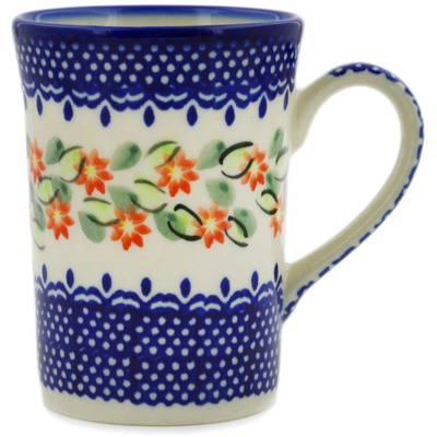 Polish Pottery Mug 8 oz Elegant Garland