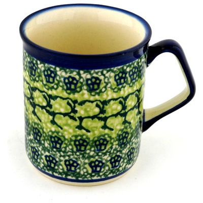 Polish Pottery Mug 8 oz Emerald Forest