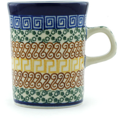 Polish Pottery Mug 8 oz Grecian Sea