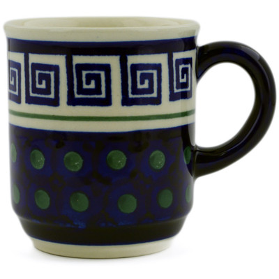 Polish Pottery Mug 8 oz Greek Key