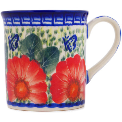 Polish Pottery Mug 8 oz Happiness UNIKAT