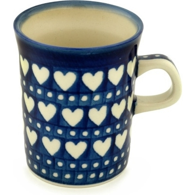 Polish Pottery Mug 8 oz Heart To Heart