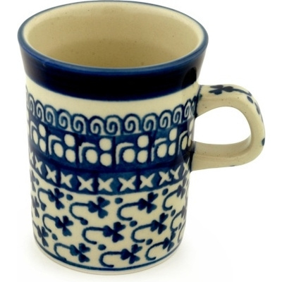 Polish Pottery Mug 8 oz Hooking Shamrocks