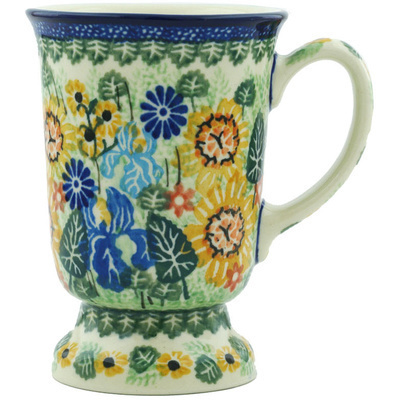 Polish Pottery Mug 8 oz Iris Spring UNIKAT