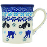 Polish Pottery Mug 8 oz Kitty Paw Play Time