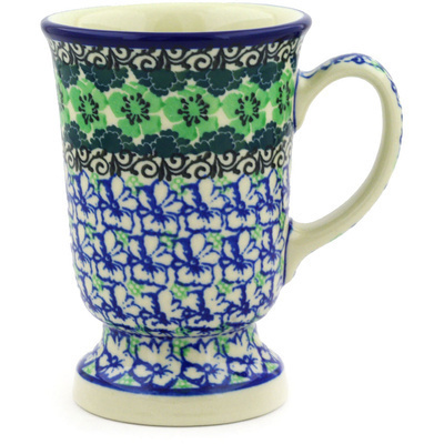 Polish Pottery Mug 8 oz Kiwi Flower