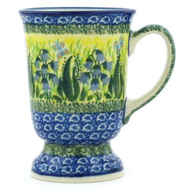 Polish Pottery Mug 8 oz Lakeside Bluebells UNIKAT