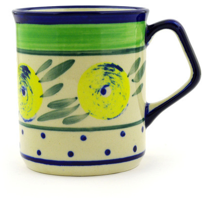 Polish Pottery Mug 8 oz Limon Swirl