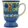 Polish Pottery Mug 8 oz Lupines And Roses UNIKAT