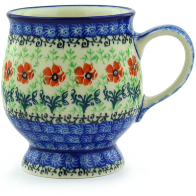 Polish Pottery Mug 8 oz Maraschino
