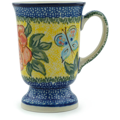 Polish Pottery Mug 8 oz Matisse Flowers UNIKAT