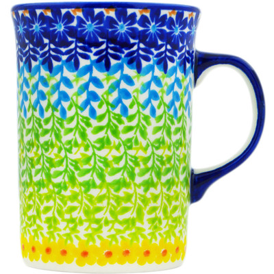 Polish Pottery Mug 8 oz Meadow At Dusk