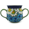 Polish Pottery Mug 8 oz Pansies And Daisies UNIKAT