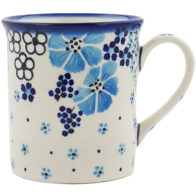 Polish Pottery Mug 8 oz Pansy Dawn