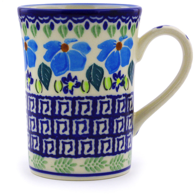 Polish Pottery Mug 8 oz Pansy Morning