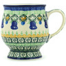 Polish Pottery Mug 8 oz Pine Bells UNIKAT