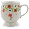 Polish Pottery Mug 8 oz Poppy Flower