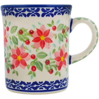 Polish Pottery Mug 8 oz Precious Pentas UNIKAT