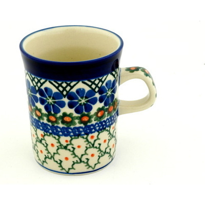 Polish Pottery Mug 8 oz Primrose Trellis