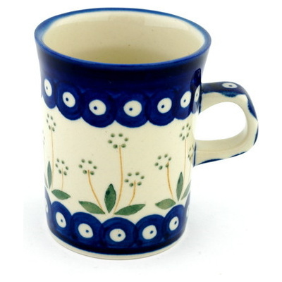 Polish Pottery Mug 8 oz Pushing Daisy Peacock
