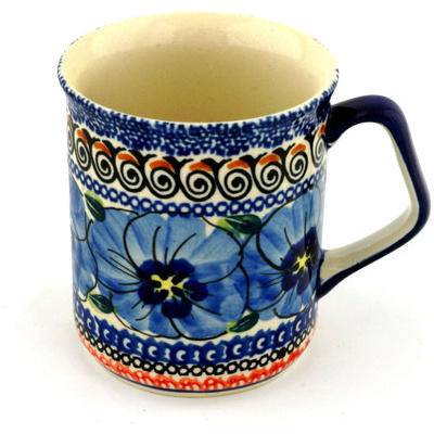 Polish Pottery Mug 8 oz Regal Bouquet UNIKAT