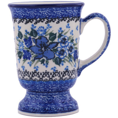 Polish Pottery Mug 8 oz Rhapsody In Blue UNIKAT