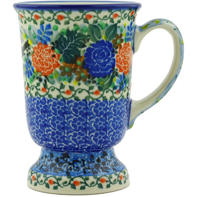 Polish Pottery Mug 8 oz Robbin&#039;s Meadow UNIKAT