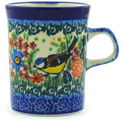 Polish Pottery Mug 8 oz Robbin&#039;s Meadow UNIKAT