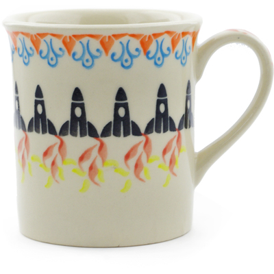 Polish Pottery Mug 8 oz Rocketship