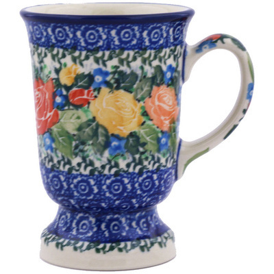 Polish Pottery Mug 8 oz Rose Splendor UNIKAT