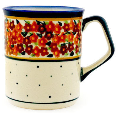 Polish Pottery Mug 8 oz Russett Floral