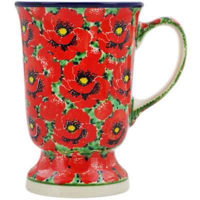 Polish Pottery Mug 8 oz Savvy Scarlet UNIKAT