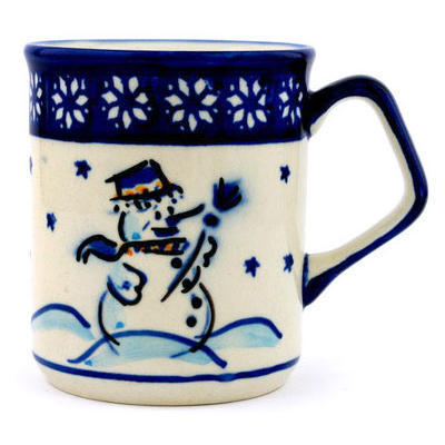 Polish Pottery Mug 8 oz Snow Buddies