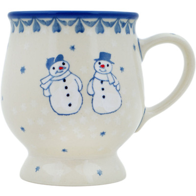 Polish Pottery Mug 8 oz Snow Couple