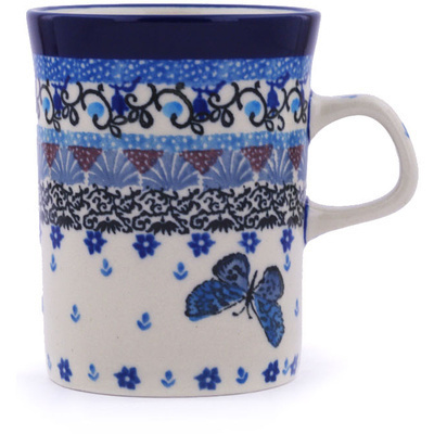 Polish Pottery Mug 8 oz Solo Butterfly UNIKAT