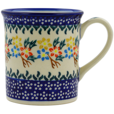 Polish Pottery Mug 8 oz Spring Flower Ring