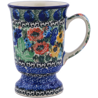 Polish Pottery Mug 8 oz Spring Garden UNIKAT