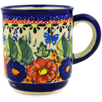 Polish Pottery Mug 8 oz Spring Splendor UNIKAT