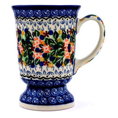 Polish Pottery Mug 8 oz Springtime Wreath UNIKAT