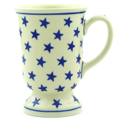 Polish Pottery Mug 8 oz Starburst Americana