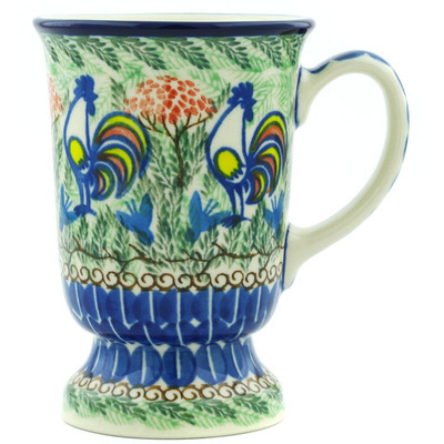 Polish Pottery Mug 8 oz Summer Rooster UNIKAT