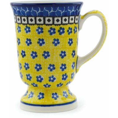 Polish Pottery Mug 8 oz Sunburst Daisies