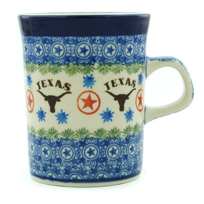 Polish Pottery Mug 8 oz Texas State