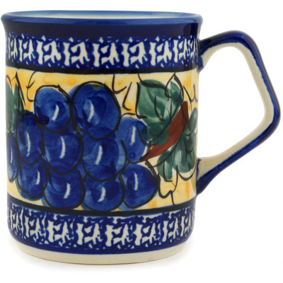 Polish Pottery Mug 8 oz Tuscan Grapes