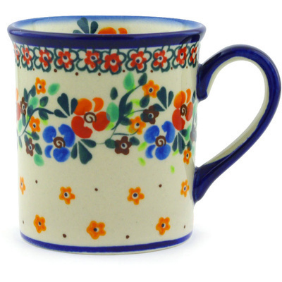 Polish Pottery Mug 8 oz UNIKAT