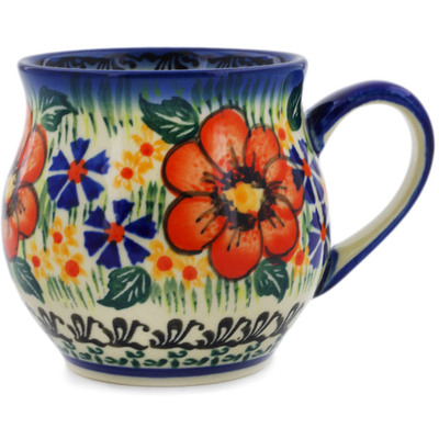 Polish Pottery Mug 8 oz Wild Bouquet UNIKAT