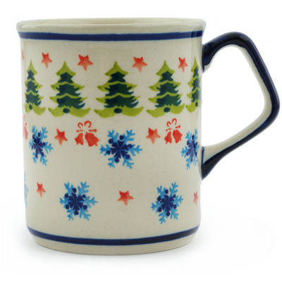 Polish Pottery Mug 8 oz Winter Land